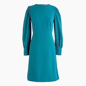 J.Crew Long-sleeve dress in 365 crepe-J2205-SPICY JADE/Emerald green Size 6